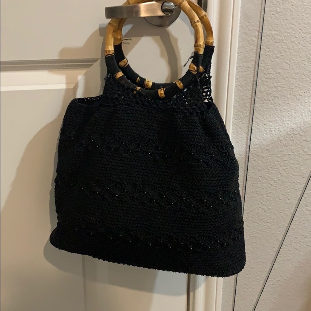 Black knitted purse